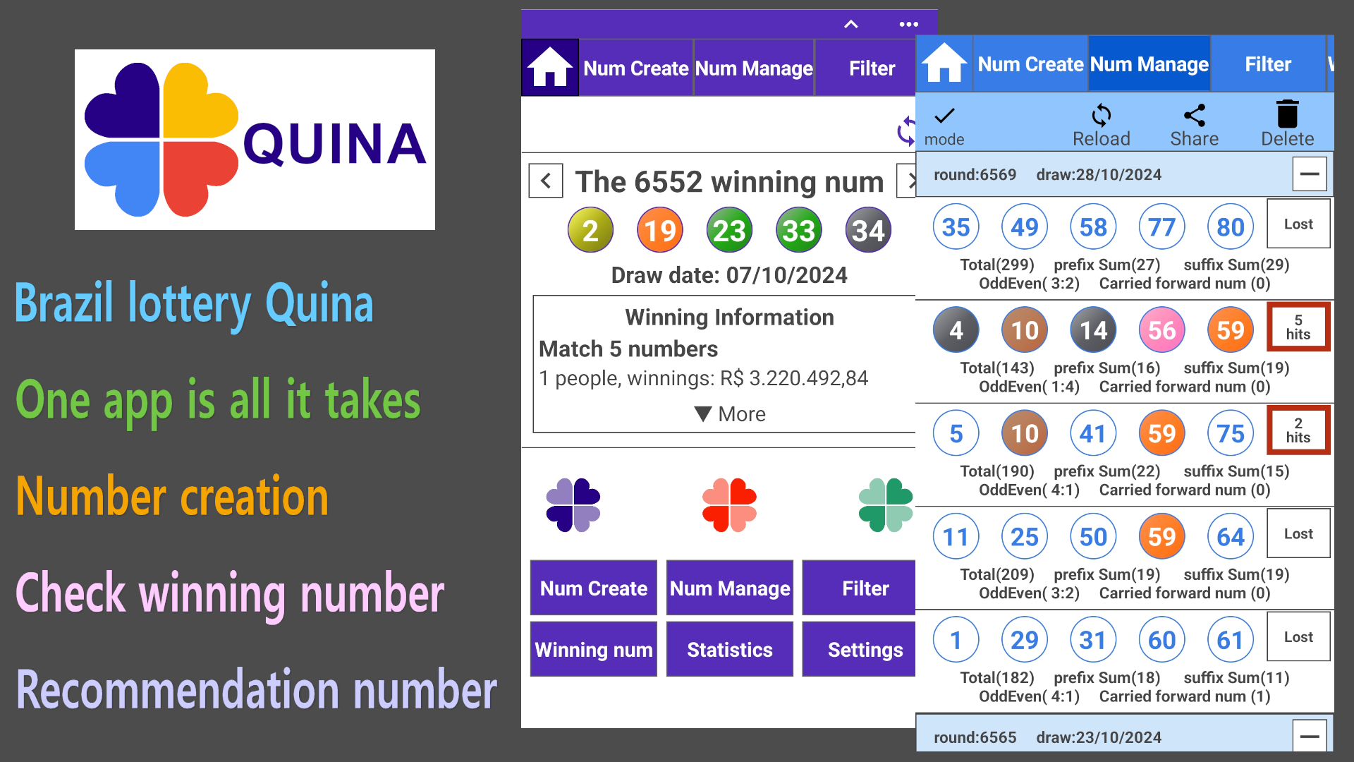 Quina Number Generator